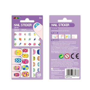 NAIL STICKER-FLOWER - GLITTER 38PCS