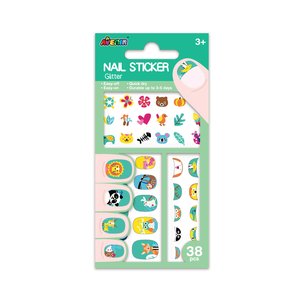 NAIL STICKER-ANIMALS - GLITTER 38PCS