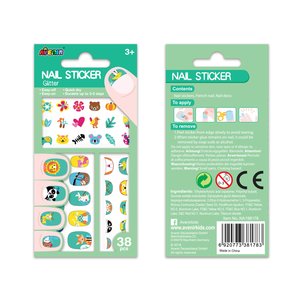 NAIL STICKER-ANIMALS - GLITTER 38PCS