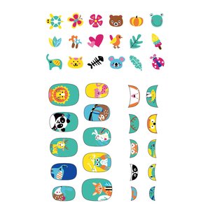 NAIL STICKER-ANIMALS - GLITTER 38PCS