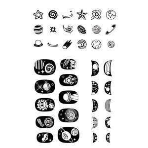 NAIL STICKER-SPACE - GLOW IN THE DARK 38PCS