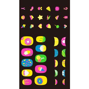 NAIL STICKER-COOKIE - FLUORESCENCE 38PCS