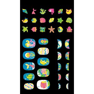 Αυτοκόλλητα Νυχιών Under the Sea Fluorescence 38 τμχ