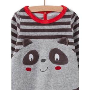Βρεφική Ολόσωμη Πιτζάμα για Αγόρια Grey Panda