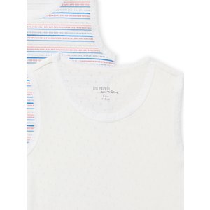 Σετ Παιδικά Φανελάκια για Κορίτσια Εκρού Stripes 2 τμχ