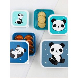 A LITTLE LOVELY COMPANY ΣΕΤ 4 ΔΟΧΕΙΑ ΦΑΓΗΤΟΥ LUNCH & SNACK BOX PANDA ΓΙΑ ΑΓΟΡΙΑ