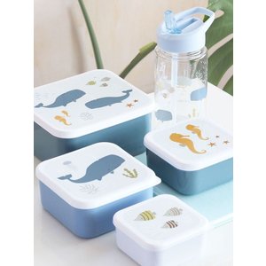 A LITTLE LOVELY COMPANY: ΣΕΤ 4 ΔΟΧΕΙΑ ΦΑΓΗΤΟΥ LUNCH & SNACK BOX OCEAN ΓΙΑ ΑΓΟΡΙΑ