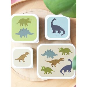 A LITTLE LOVELY COMPANY: ΣΕΤ 4 ΔΟΧΕΙΑ ΦΑΓΗΤΟΥ LUNCH & SNACK BOX DINOSAURS ΓΙΑ ΑΓΟΡΙΑ