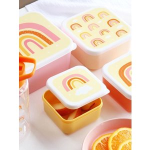 A LITTLE LOVELY COMPANY: ΣΕΤ 4 ΔΟΧΕΙΑ ΦΑΓΗΤΟΥ LUNCH & SNACK BOX RAINBOWS ΓΙΑ ΚΟΡΙΤΣΙΑ