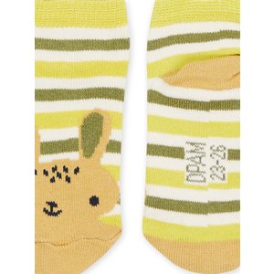 Βρεφικές Κάλτσες Unisex Yellow/Green Stripes Rabbit