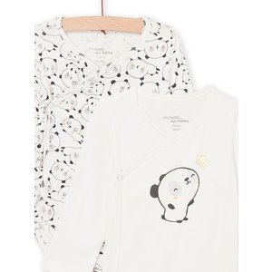 Βρεφικό Σετ Φορμάκια για Νεογέννητα 2 τμχ White Pandas