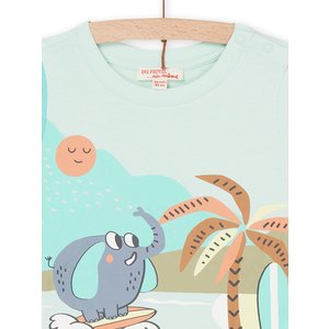 Βρεφική Μπλούζα για Αγόρια Surfing Elephant