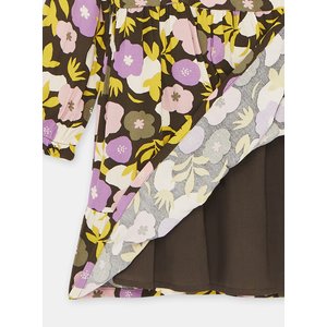 Παιδικό Floral Καφέ Φόρεμα για Κορίτσια