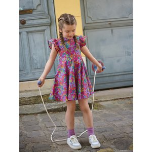 Παιδικό Κοντομάνικο Φόρεμα για Κορίτσια Purple Floral