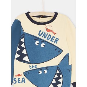 Παιδικές Πιτζάμες για Αγόρια Λευκές Neon Shark