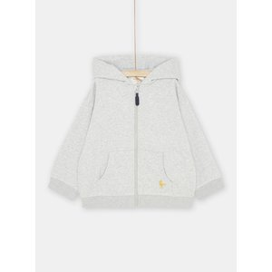 Παιδική Ζάκετα με Φερμουάρ και Κουκούλα για Αγόρια Γκρι ανοιχτό