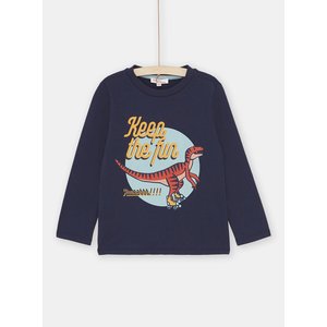 Παιδική Μακρυμάνικη Μπλούζα για Αγόρια Navy Blue Dino Keep The Fun