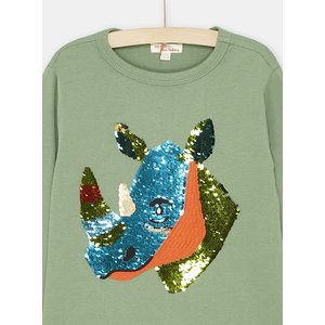 Παιδική Μακρυμάνικη Μπλούζα για Αγόρια Khaki Rhino