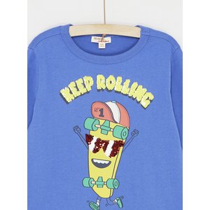 Παιδική Μακρυμάνικη Μπλούζα για Αγόρια Light Blue Skateboard