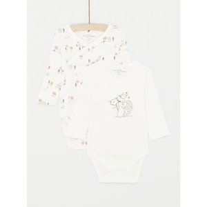 Βρεφικά Μακρυμάνικα Φορμάκια Μπεζ Unisex 2 τμχ