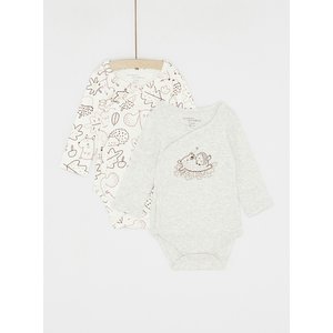 Βρεφικά Μακρυμάνικα Φορμάκια Γκρι Unisex 2 τμχ
