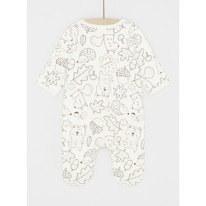 Βρεφικό Κορμάκι Λευκό Unisex Leaves