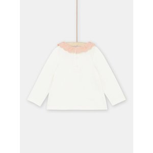 Βρεφική Μακρυμάνικη Μπλούζα για Κορίτσια White/Pink Lace