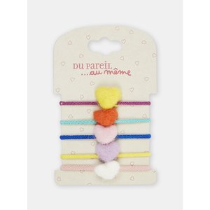 Παιδικά Λαστιχάκια για Κορίτσια Multicolour Hearts 5 τμχ