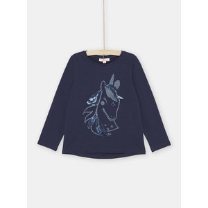 Παδική Μακρυμάνικη Μπλούζα για Κορίτσια Navy Blue Unicorn