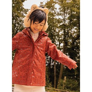 Παιδικό Μπουφαν Αδιάβροχο για Κορίτσια Πορτοκαλί Animal Print