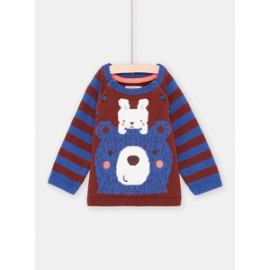 Βρεφικό Πουλόβερ για Αγόρια Blue/Brown Bear