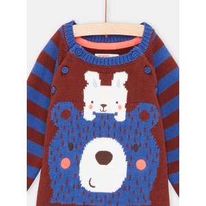 Βρεφικό Πουλόβερ για Αγόρια Blue/Brown Bear