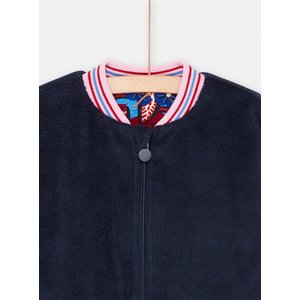 Παιδικό Jacket για Κορίτσια Διπλής Όψης Navy Blue Flowers