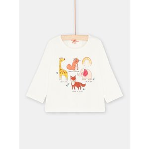 Βρεφική Μακρυμάνικη Μπλούζα για Κορίτσια White Animals