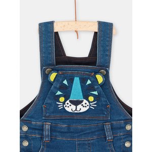 Βρεφική Τζιν Σαλοπέτα για Αγόρια Denim Blue Teddy Bear