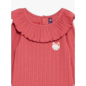 Βρεφικό Μακρυμάνικο Κορμάκι για Κορίτσια Dusty Rose Rib