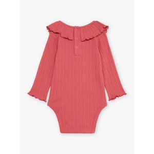 Βρεφικό Μακρυμάνικο Κορμάκι για Κορίτσια Dusty Rose Rib
