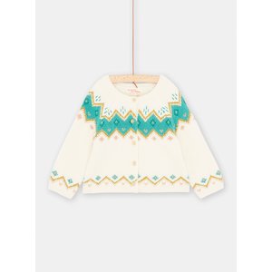 Βρεφική Ζακέτα για Κορίτσια Geometric Turquoise