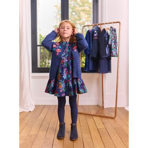 Παιδικό Μακρυμάνικο Φόρεμα για Κορίτσια Navy Blue Floral