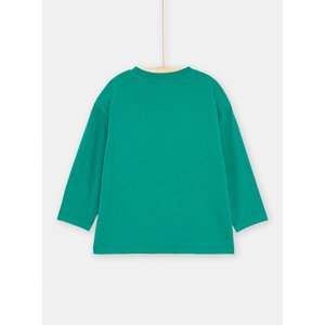 Παιδική Μακρυμάνικη Μπλούζα για Αγόρια Neon Peacock Green Dino