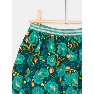 Παιδική Φούστα για Κορίτσια Διπλής Όψης Peacock Green Leaf