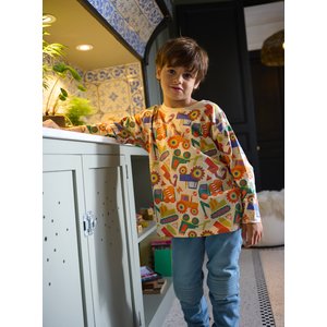 Παιδική Μακρυμάνικη Μπλούζα για Αγόρια Beige Trucks
