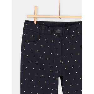 Παιδικό Παντελόνι για Κορίτσια Navy Blue Glitter Hearts