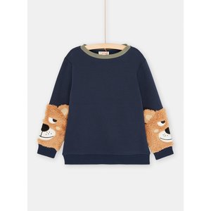 Παιδικό Μακρυμάνικο Πουλόβερ για Αγόρια Navy Blue Teddy Bear