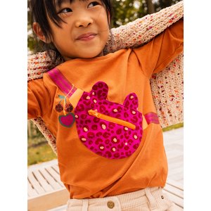 Παιδική Μακρυμάνικη Μπλούζα για Κορίτσια Orange Animal Print