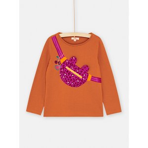 Παιδική Μακρυμάνικη Μπλούζα για Κορίτσια Orange Animal Print