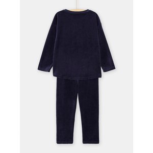 Παιδικές Μακρυμάνικες Πιτζάμες για Κορίτσια Blue Velour Elf