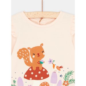 Βρεφική Μακρυμάνικη Μπλούζα για Κορίτσια Beige Squirrel