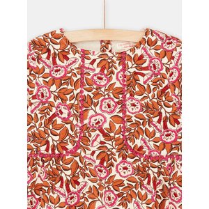 Παιδικό Μακρυμάνικο Φόρεμα για Κορίτσια Beige Floral