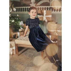 Παιδικό Χριστουγεννιάτικο Φόρεμα για Κορίτσια Sergent Major Midnight Blue Sequins